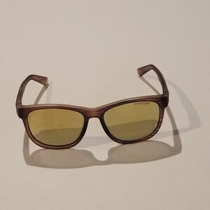 Tifosi Optics SWANK Sunglasses Woodgrain Frame  with Yellow Mirror
